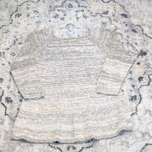 Sonoma Goods for Life Marled Knit Sweater Women’s XL Gray Beige Long Sleeve